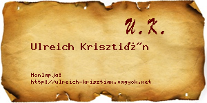 Ulreich Krisztián névjegykártya